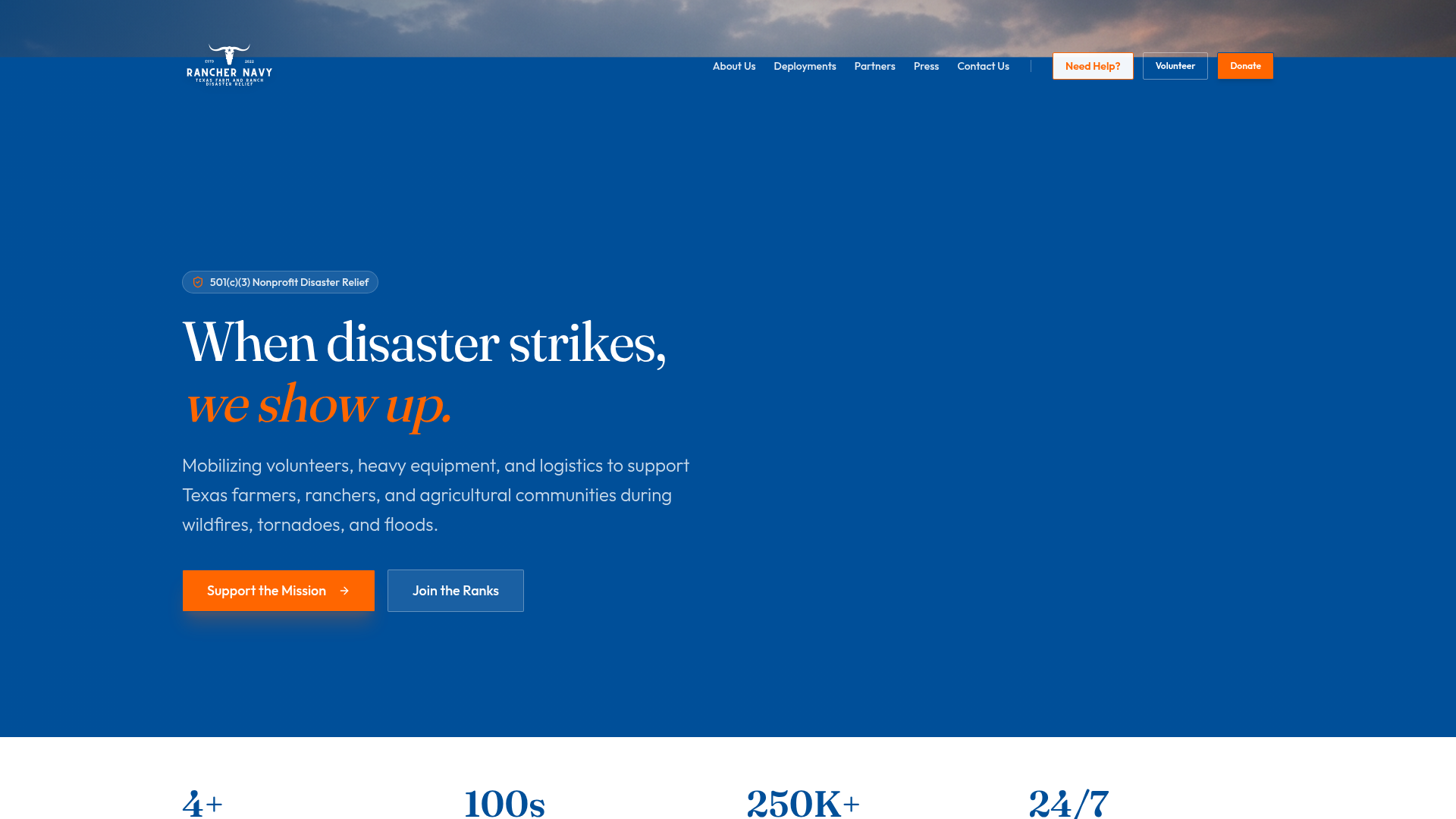 Screenshot of the Rancher Navy website