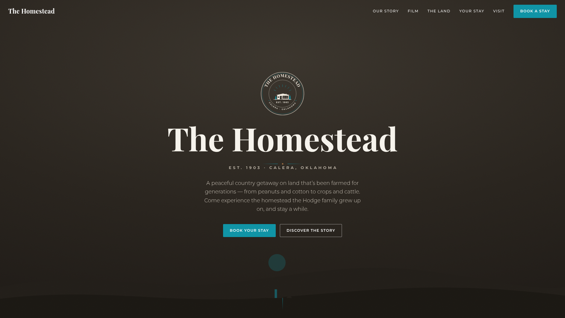 Screenshot of The Homestead Calera farm website